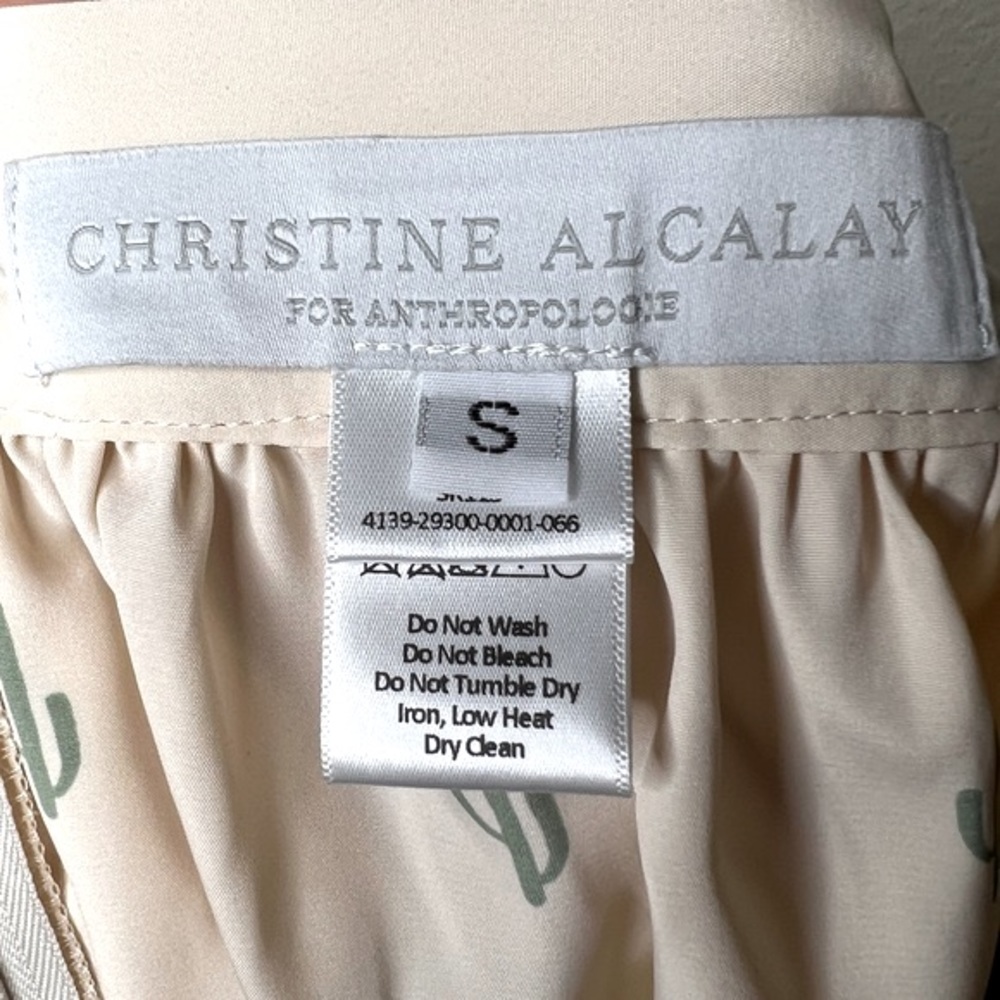 ANTHROPOLOGIE / CHRISTINE ALCALAY Cacti Midi Skirt - Sz S - Picture 6 of 13